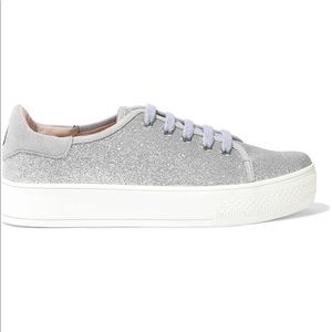 Alice & Olivia glittered canvas platform sneakers